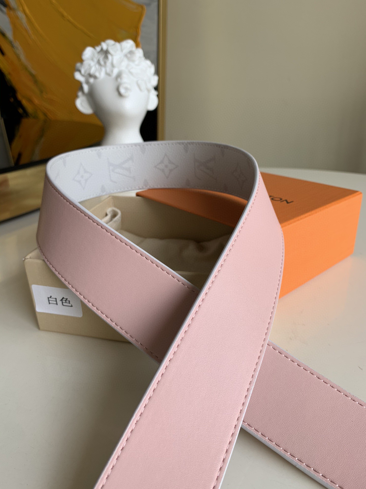 Bagsaaa L0vis Vvtt0n Leather Monogram White Strap