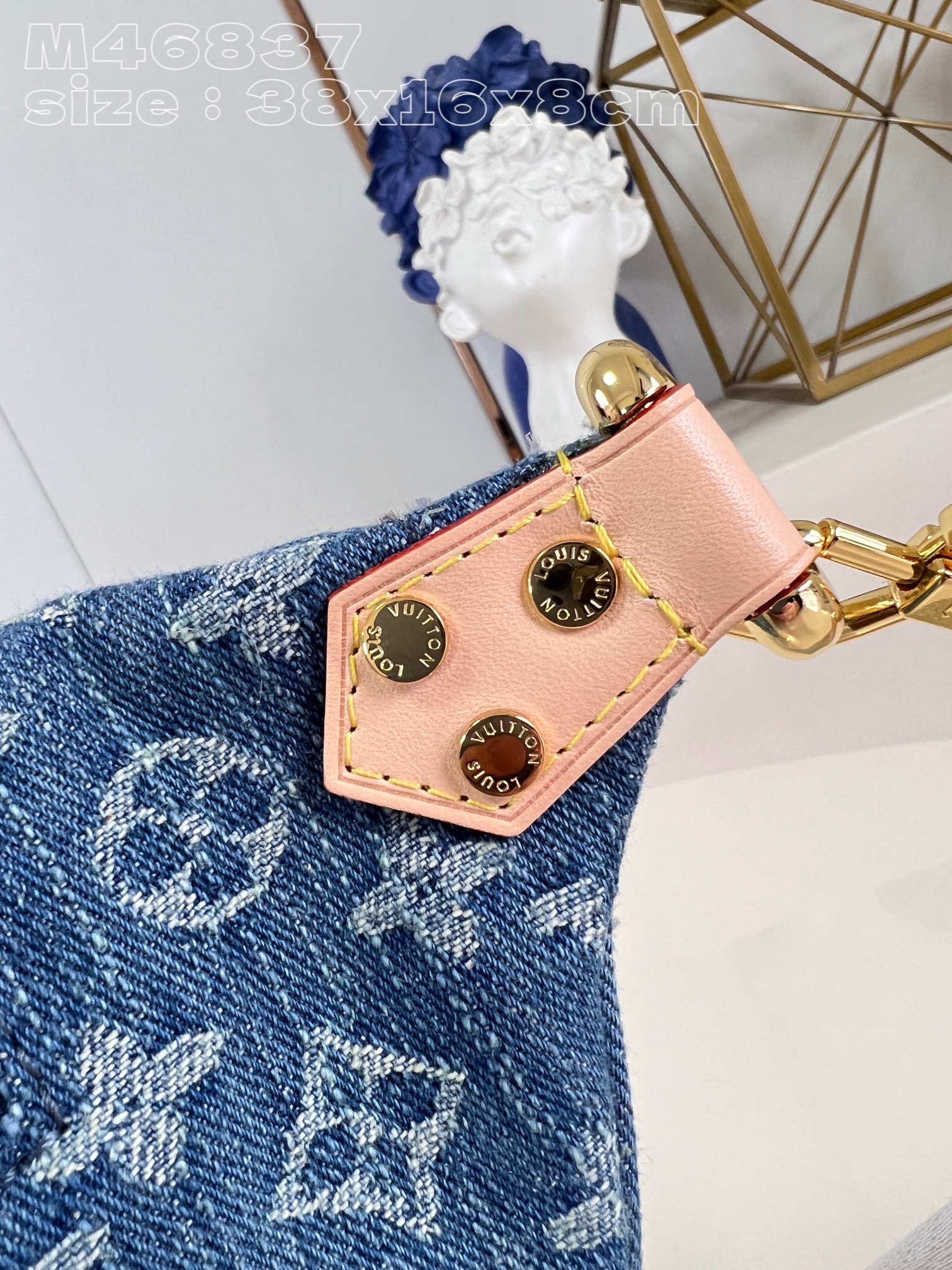Bagsaaa L0vis Vvtt0n M46837 High Rise Denim Blue Bumbag - 38 x 16 x 8 cm