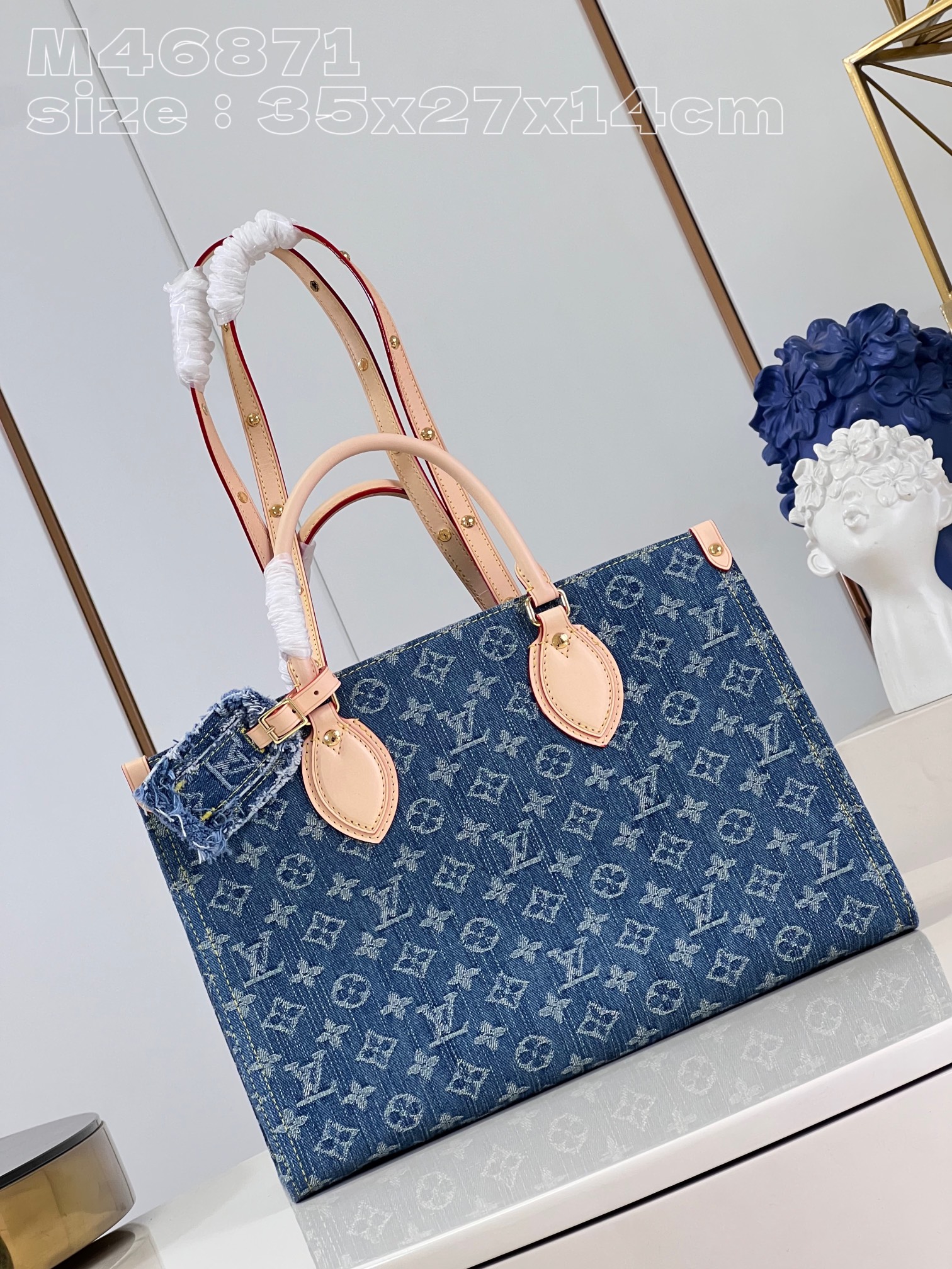 Bagsaaa L0vis Vvtt0n OnTheGo MM Denim Blue - 35*27*14cm