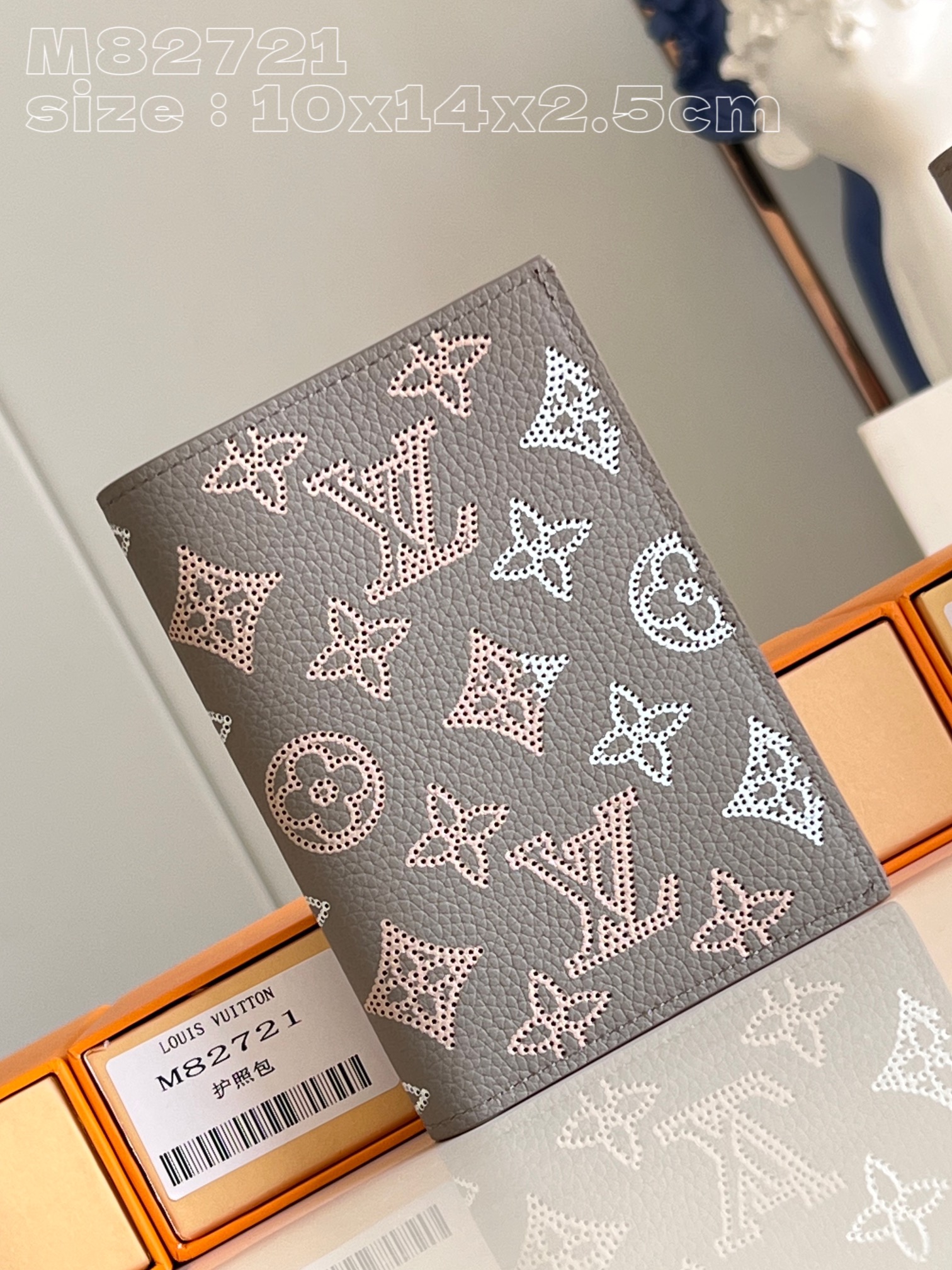 Bagsaaa L0vis Vvtt0n Passport Cover Mahina Flight Mode In Grey