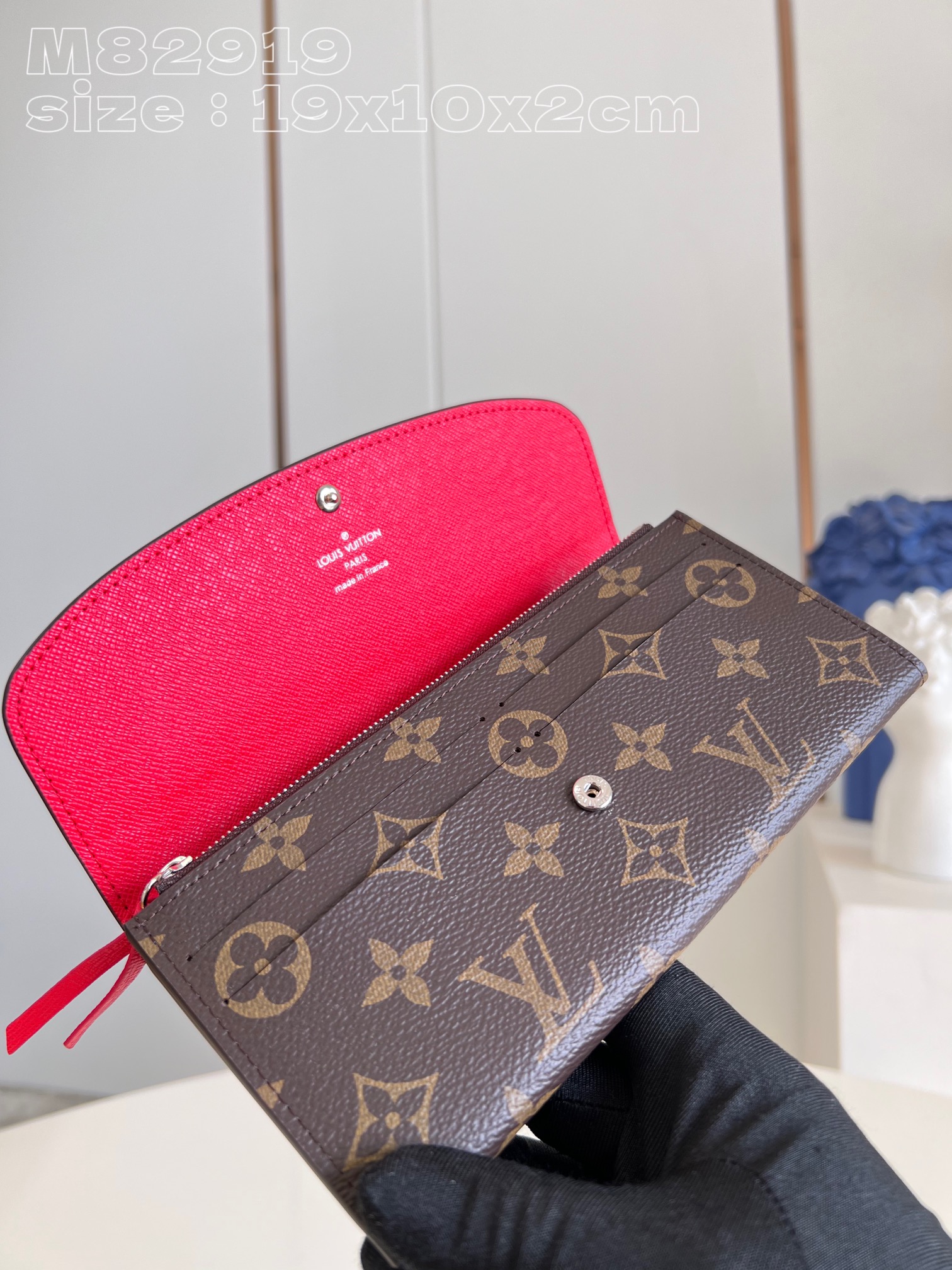 Bagsaaa L0vis Vvtt0n Emilie Wallet Red - 19 x 10 x 2 cm