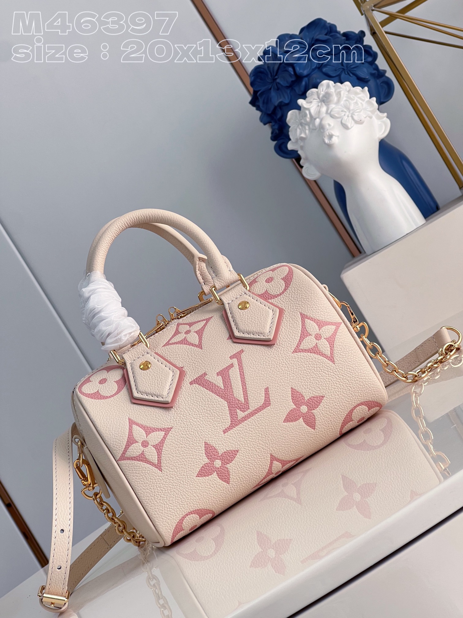 Bagsaaa L0vis Vvtt0n Speedy Bandoulière 20 Ivory and Pink