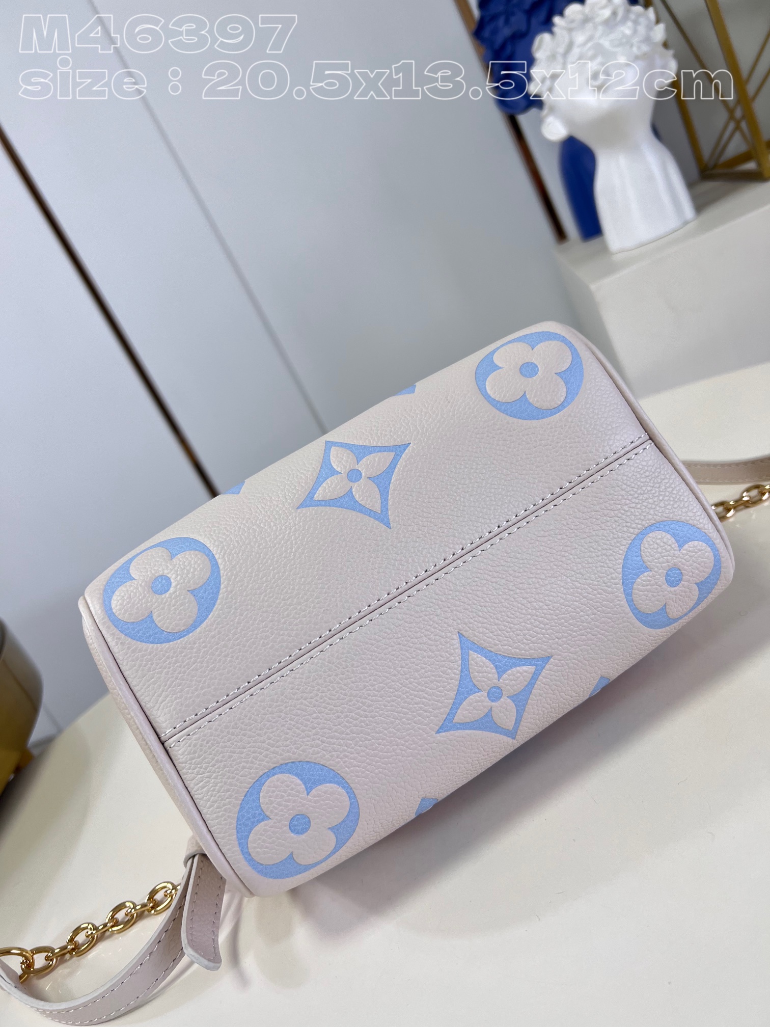 Bagsaaa L0vis Vvtt0n Speedy Bandoulière 20 Ivory and Blue