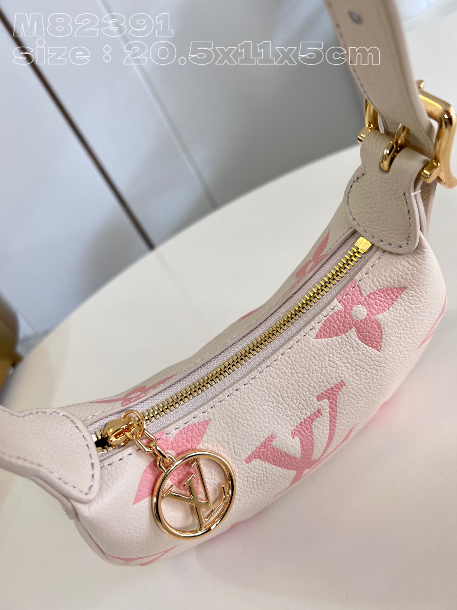 Bagsaaa L0vis Vvtt0n Mini Moon Ivory & Pink - M82519 - 21x11x5cm