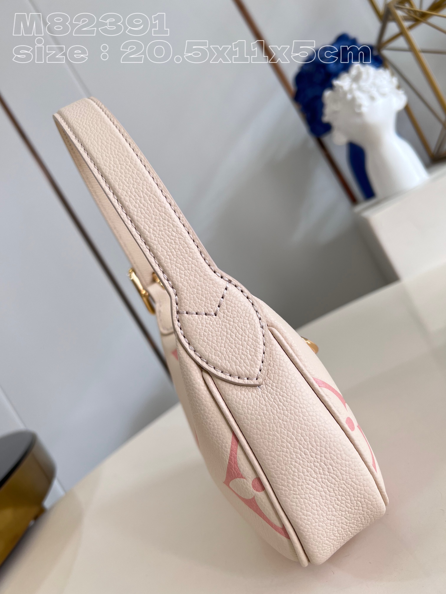 Bagsaaa L0vis Vvtt0n Mini Moon Ivory & Pink - M82519 - 21x11x5cm