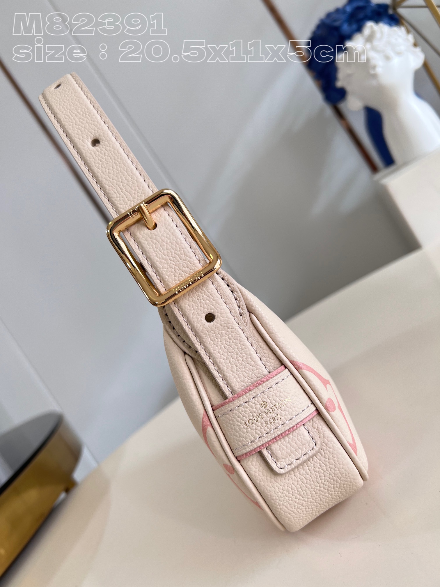 Bagsaaa L0vis Vvtt0n Mini Moon Ivory & Pink - M82519 - 21x11x5cm