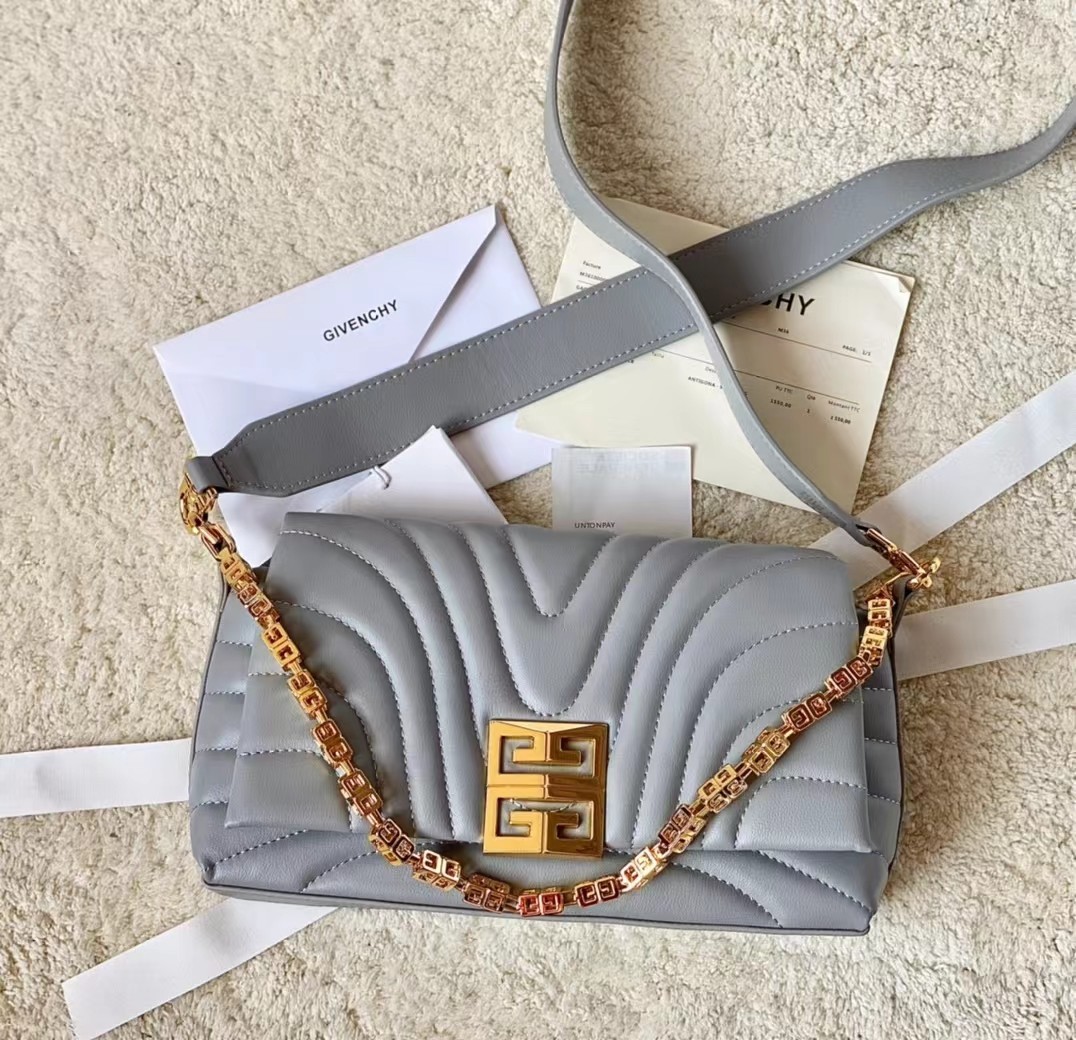 Bagsaaa Givenchy Micro 4G Soft Leather Bag Grey - 25*15*6cm