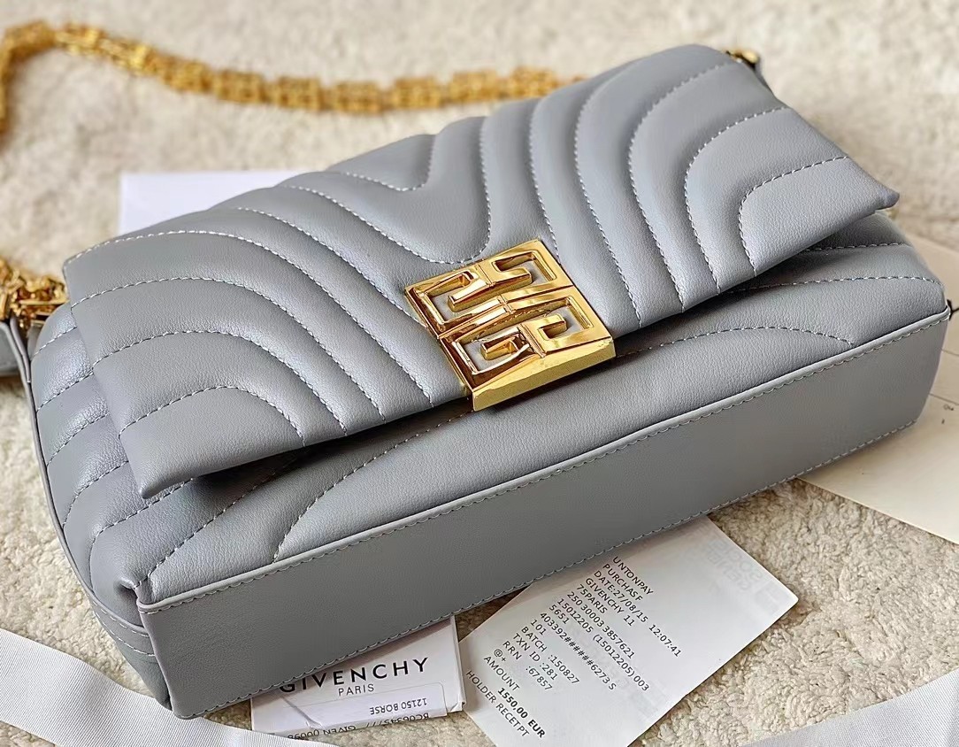 Bagsaaa Givenchy Micro 4G Soft Leather Bag Grey - 25*15*6cm