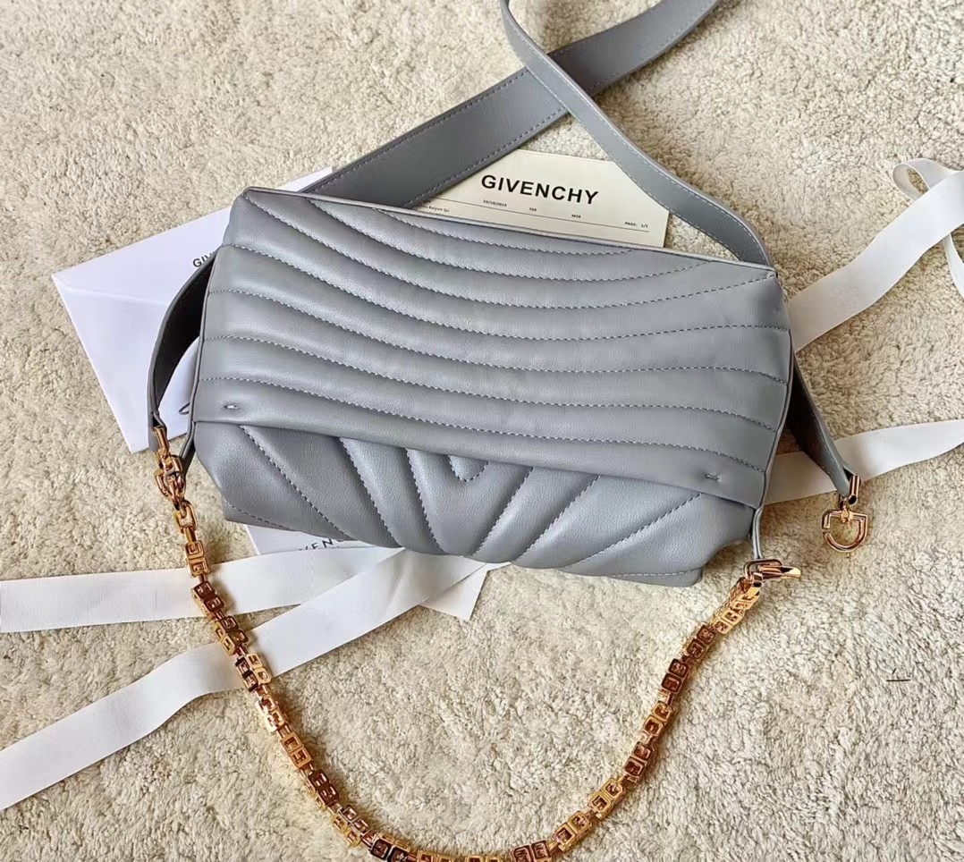 Bagsaaa Givenchy Micro 4G Soft Leather Bag Grey - 25*15*6cm