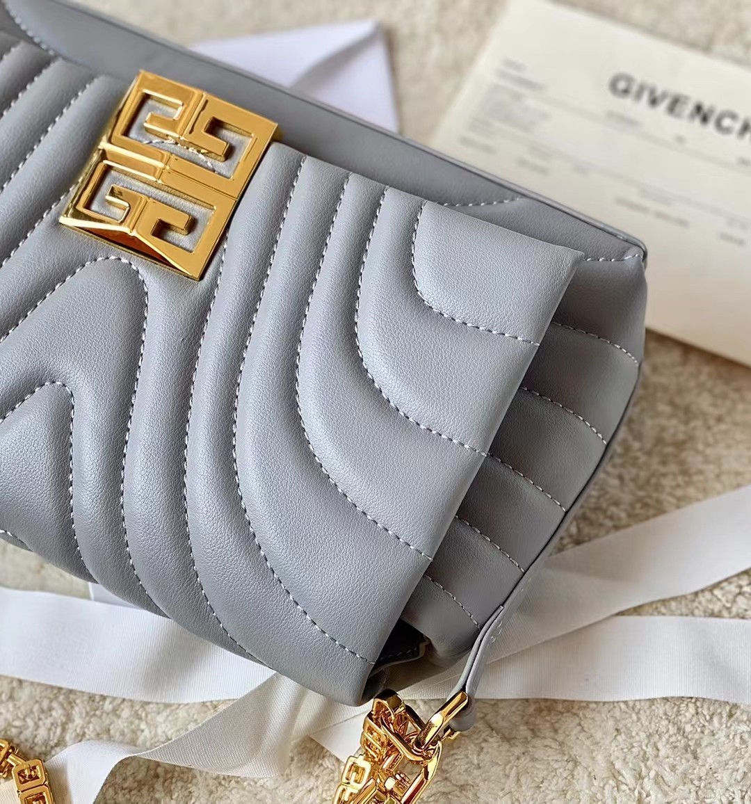Bagsaaa Givenchy Micro 4G Soft Leather Bag Grey - 25*15*6cm