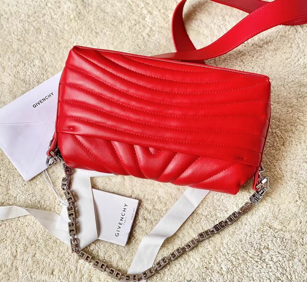 Bagsaaa Givenchy Micro 4G Soft Leather Bag Red - 25*15*6cm