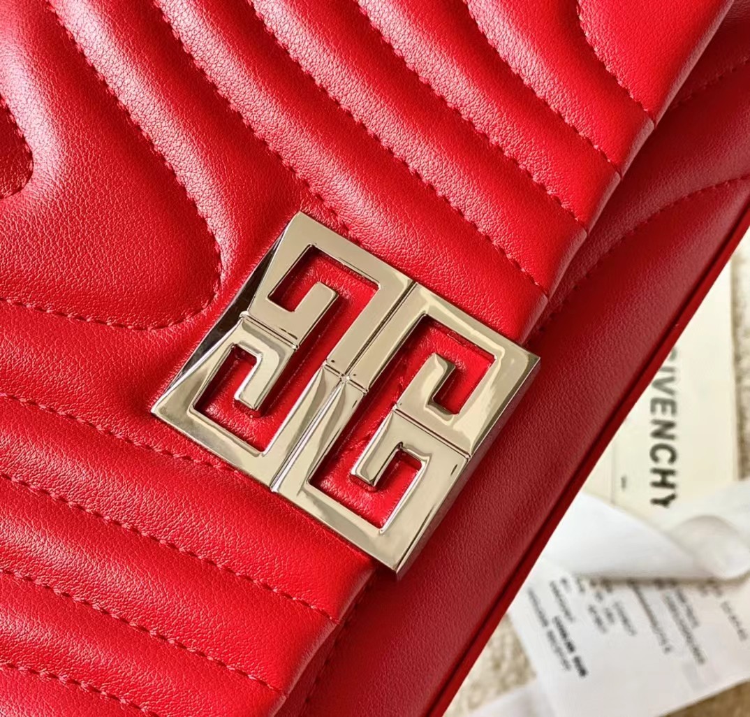 Bagsaaa Givenchy Micro 4G Soft Leather Bag Red - 25*15*6cm