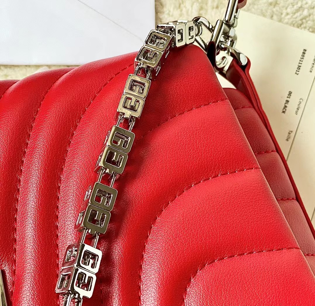 Bagsaaa Givenchy Micro 4G Soft Leather Bag Red - 25*15*6cm