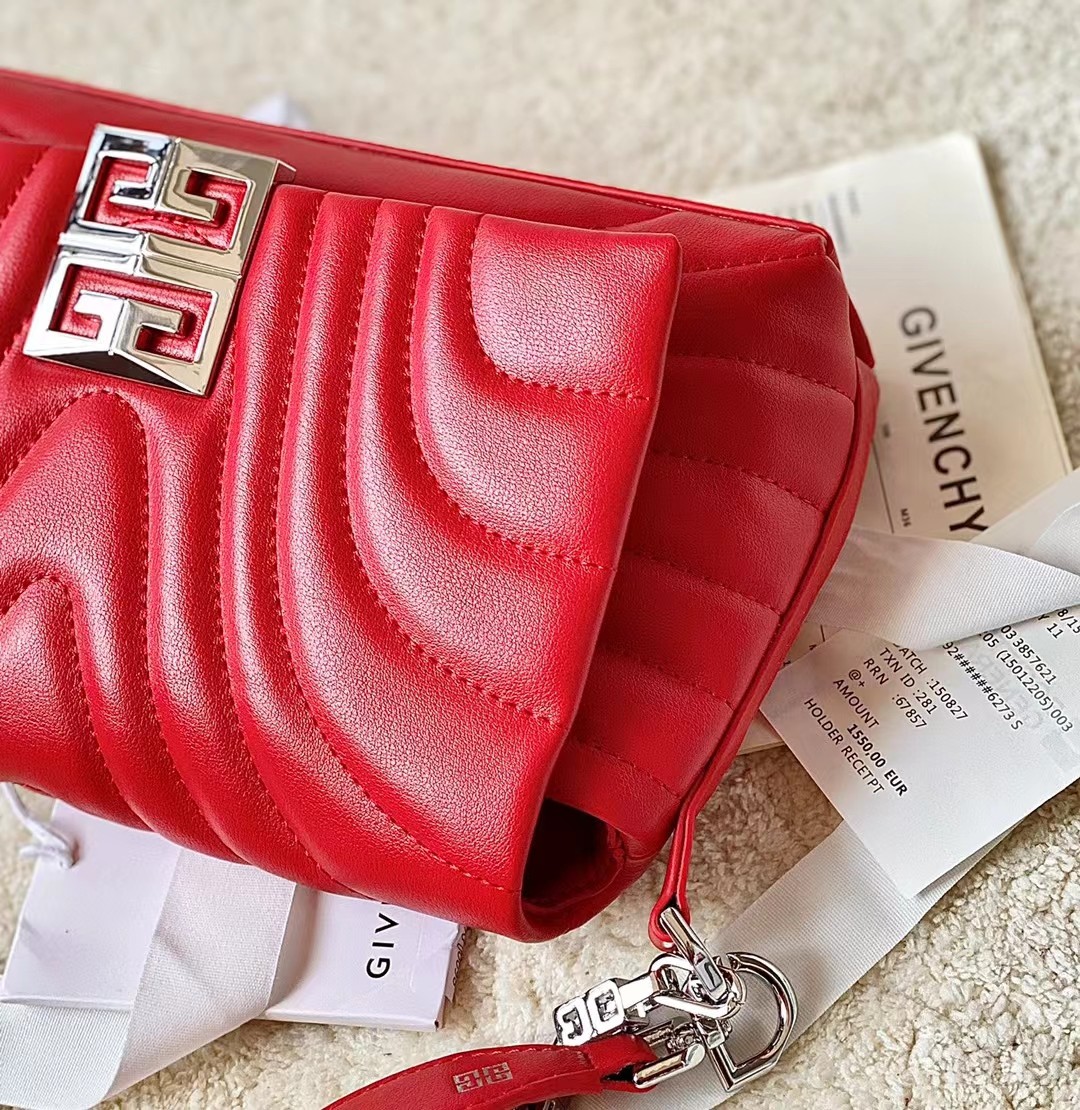 Bagsaaa Givenchy Micro 4G Soft Leather Bag Red - 25*15*6cm