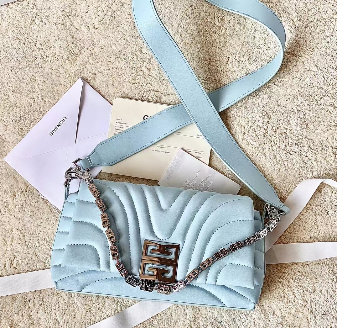 Bagsaaa Givenchy Micro 4G Soft Leather Bag Blue - 25*15*6cm
