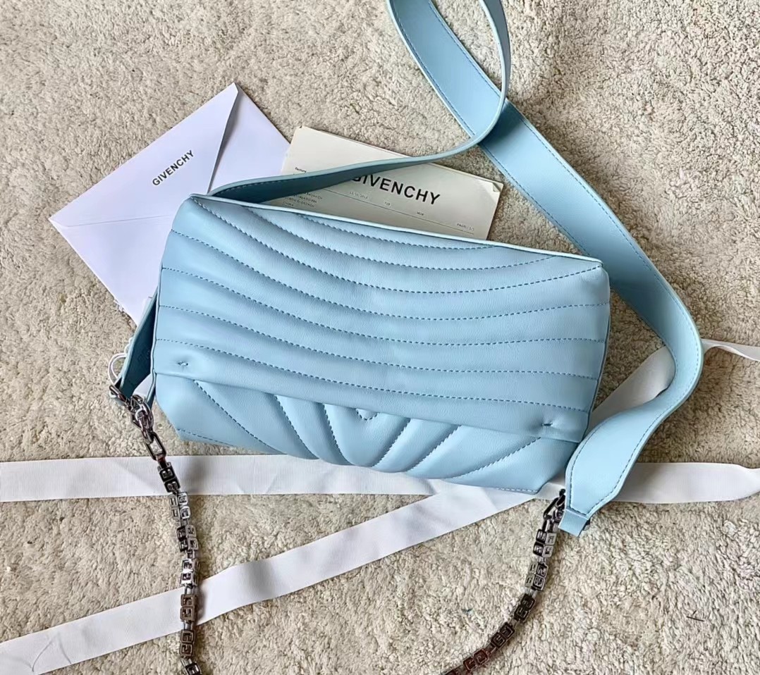 Bagsaaa Givenchy Micro 4G Soft Leather Bag Blue - 25*15*6cm