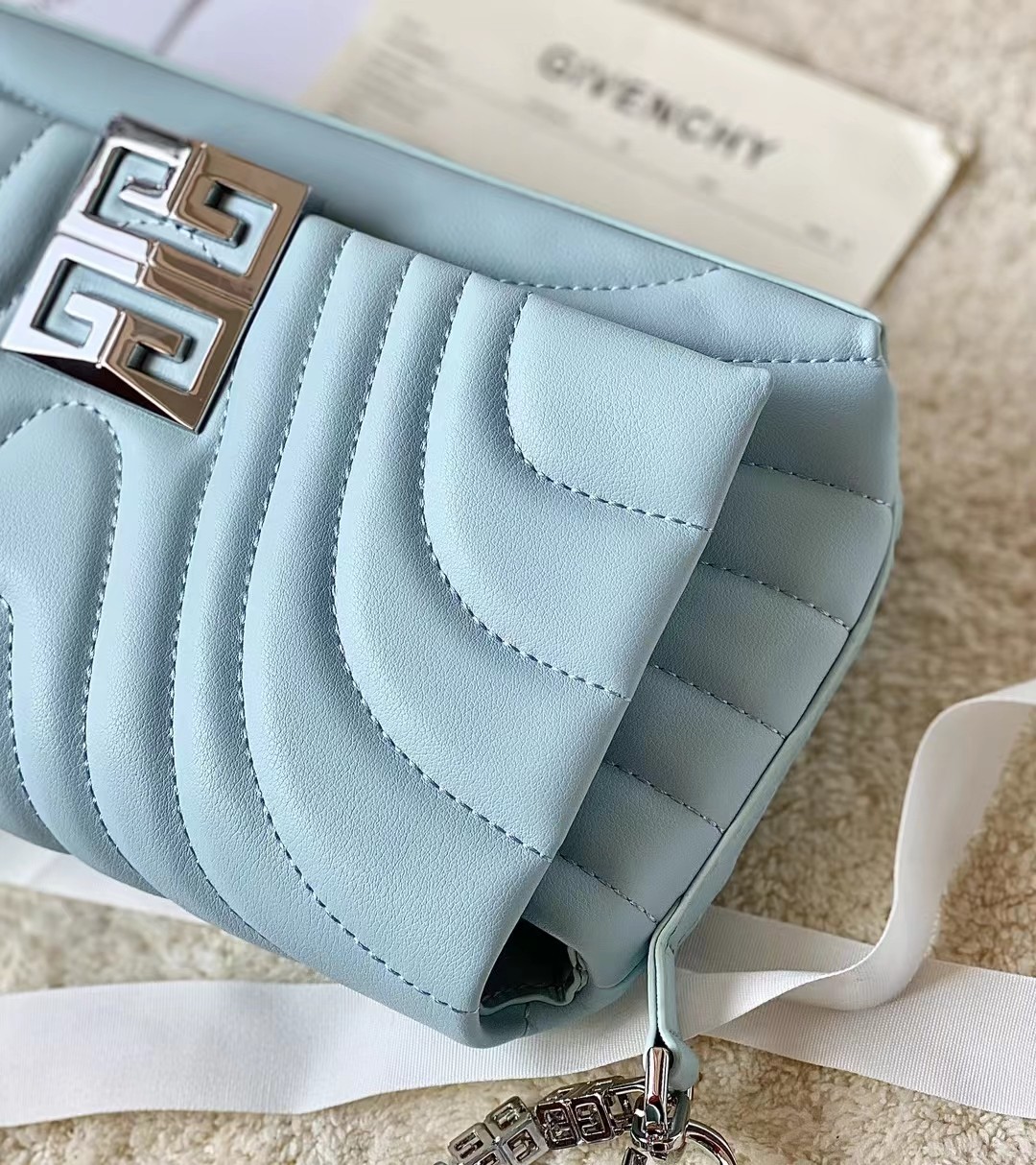 Bagsaaa Givenchy Micro 4G Soft Leather Bag Blue - 25*15*6cm
