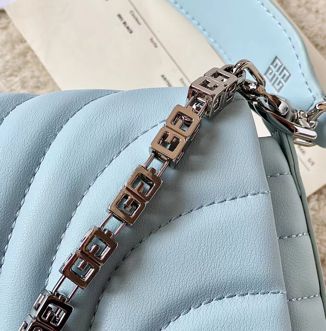 Bagsaaa Givenchy Micro 4G Soft Leather Bag Blue - 25*15*6cm