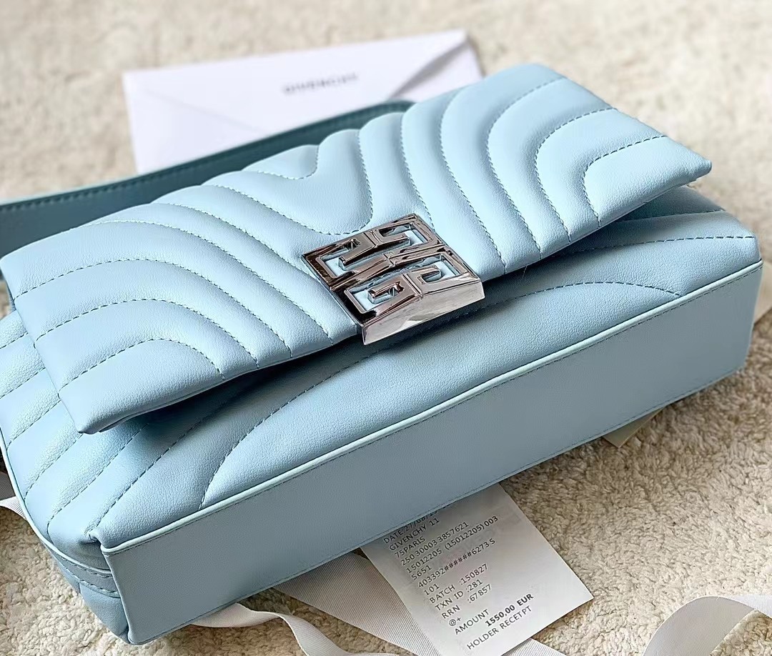Bagsaaa Givenchy Micro 4G Soft Leather Bag Blue - 25*15*6cm