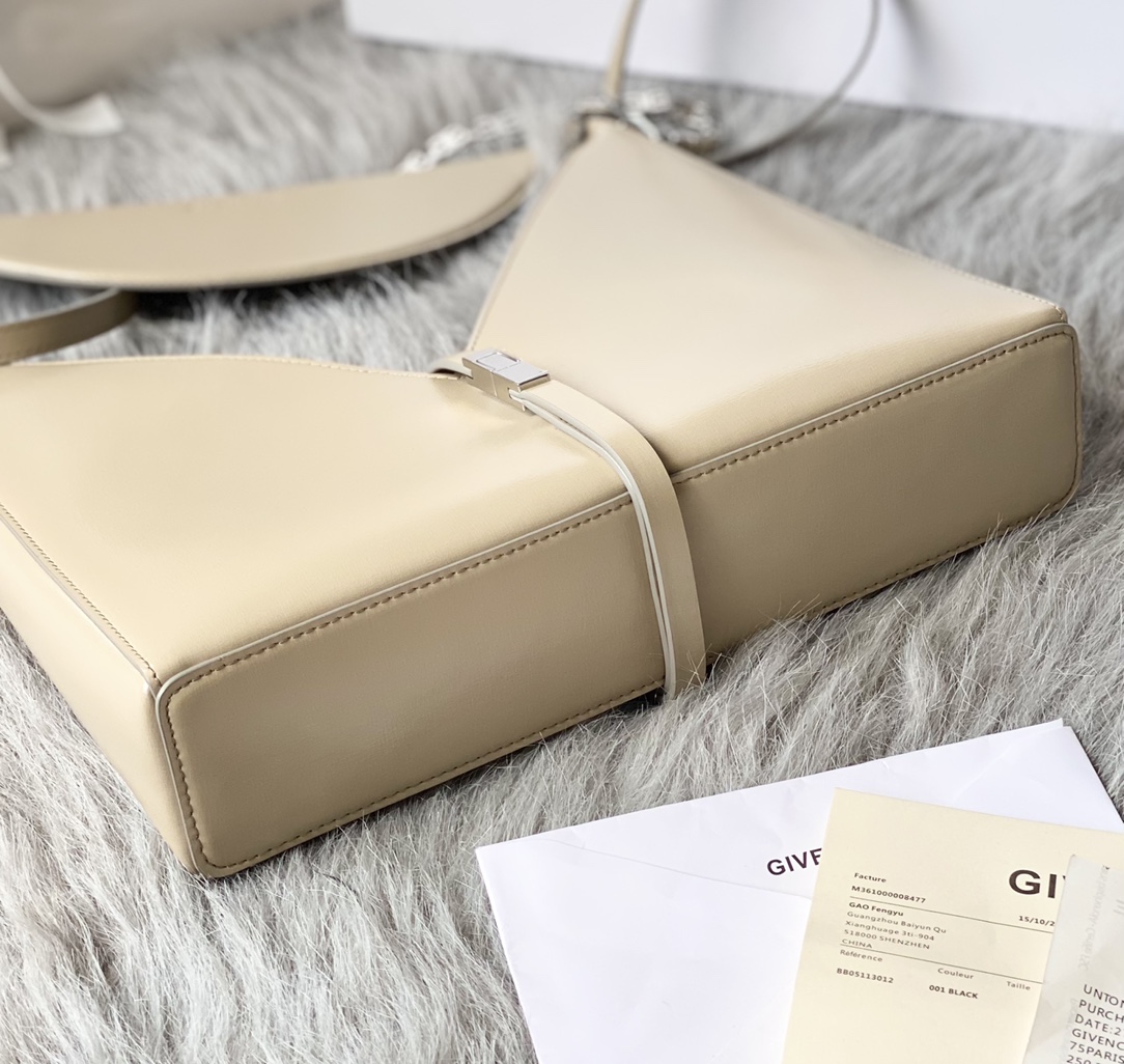 Bagsaaa Givenchy Cut-Out Small Shoulder Bag Beige - 27*27*6cm