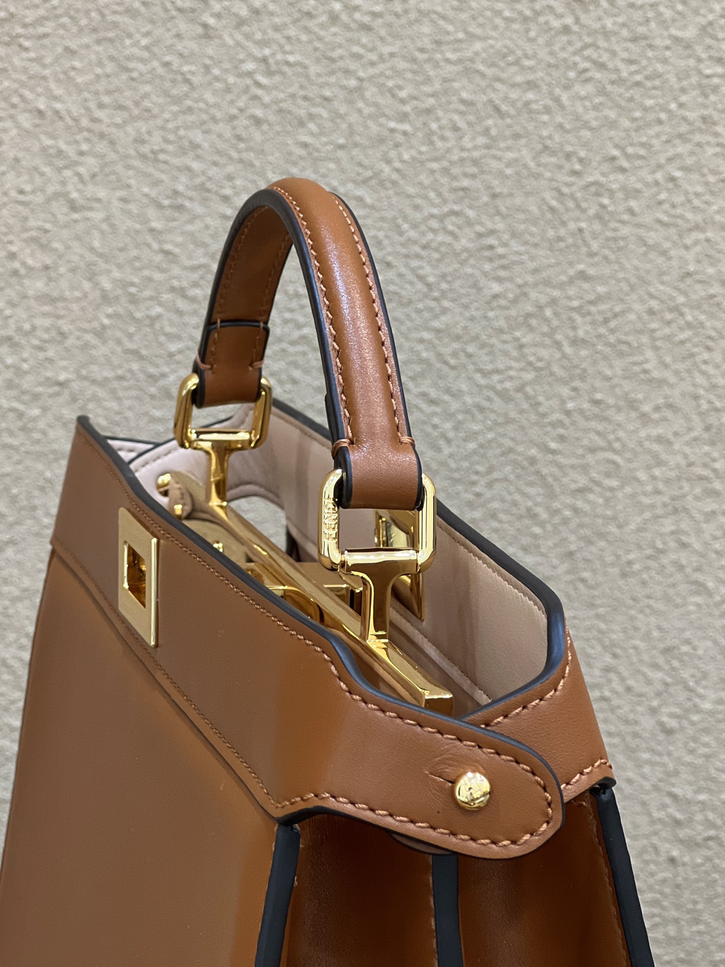Bagsaaa F**di Peekaboo I See You Brown Calf Leather Bag