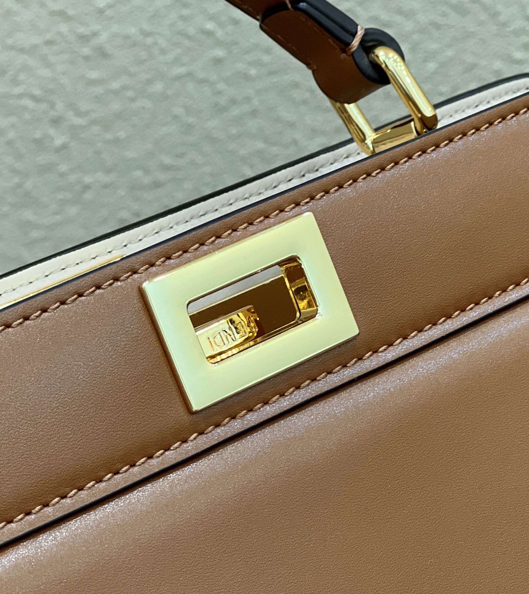 Bagsaaa F**di Peekaboo I See You Brown Calf Leather Bag