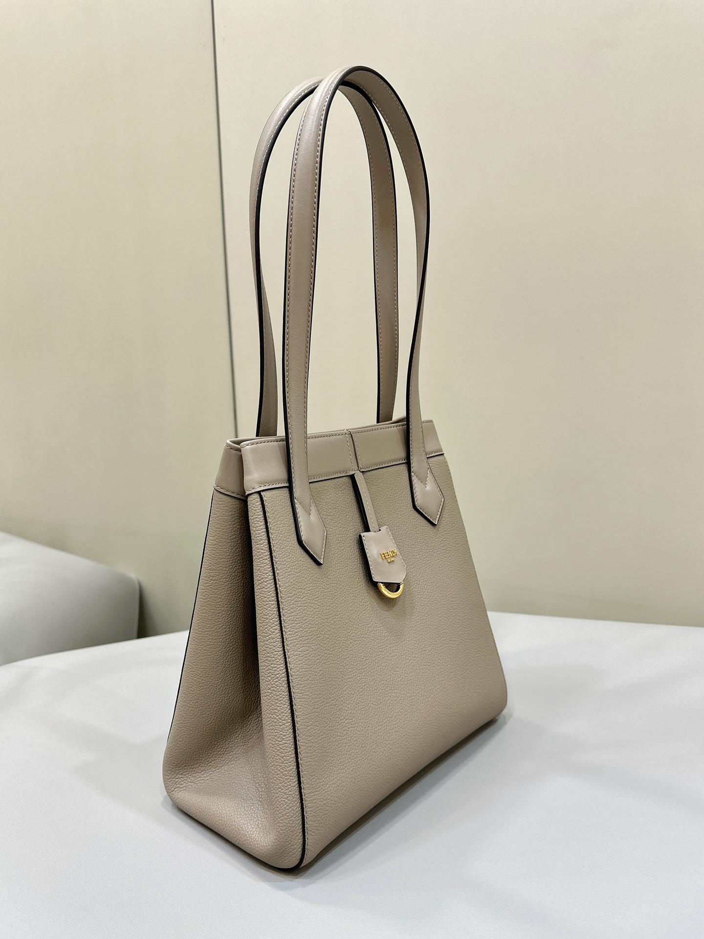 Bagsaaa F**di Origami Medium Dove grey leather bag that can be transformed