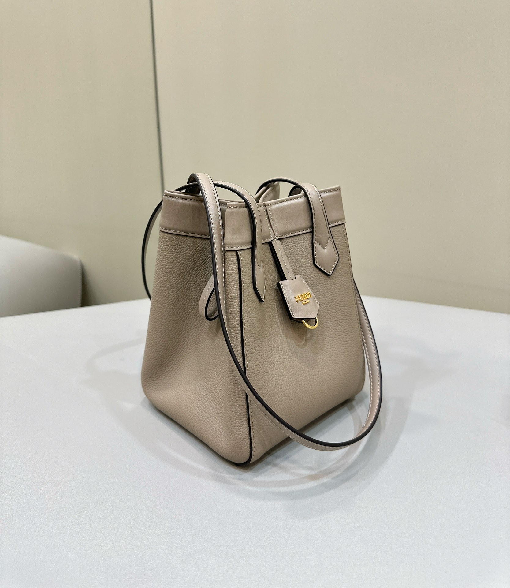 Bagsaaa F**di Origami Mini Dove grey leather bag that can be transformed