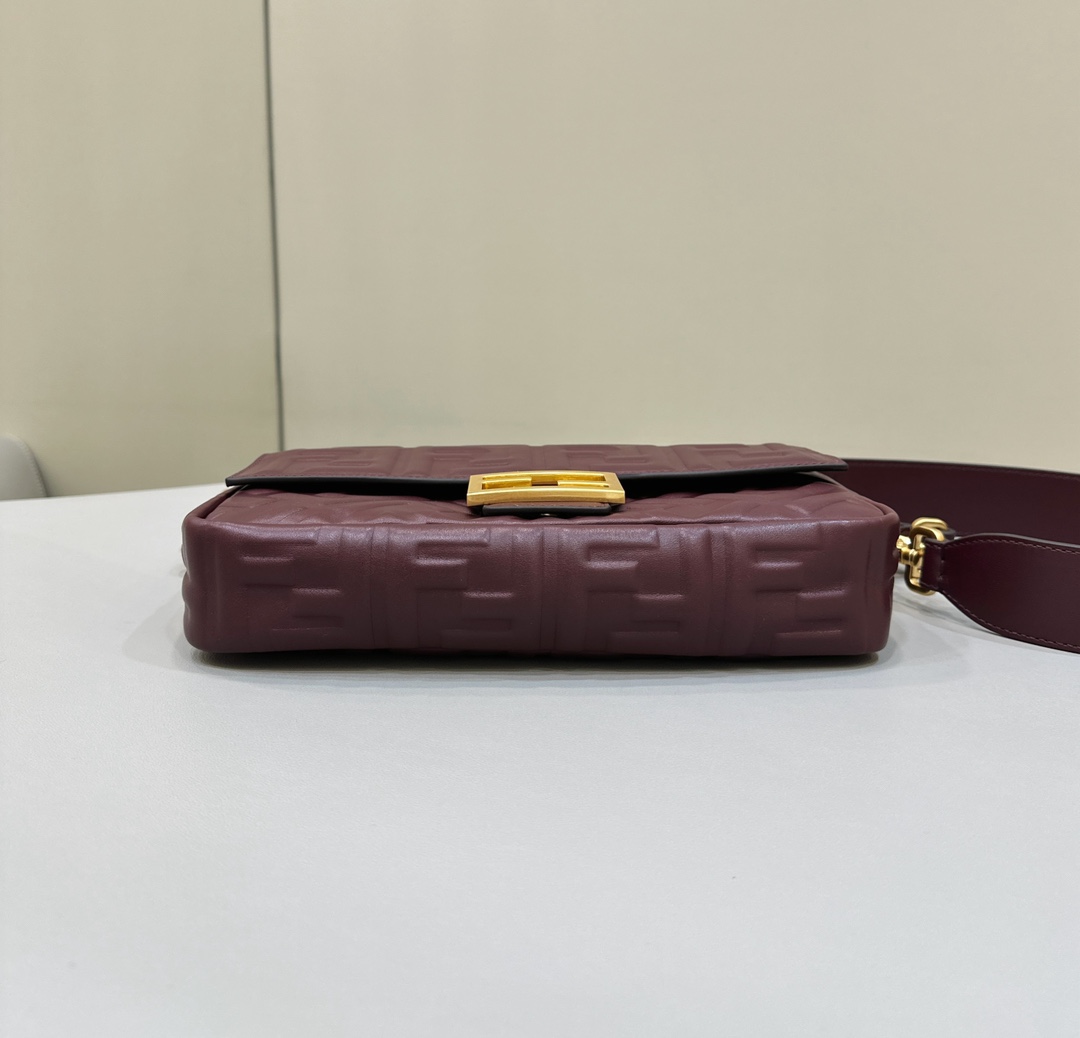 Bagsaaa F**di Baguette Burgundy Crossbody Bag