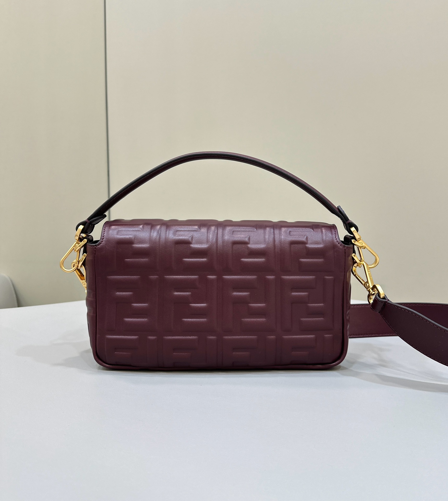 Bagsaaa F**di Baguette Burgundy Crossbody Bag