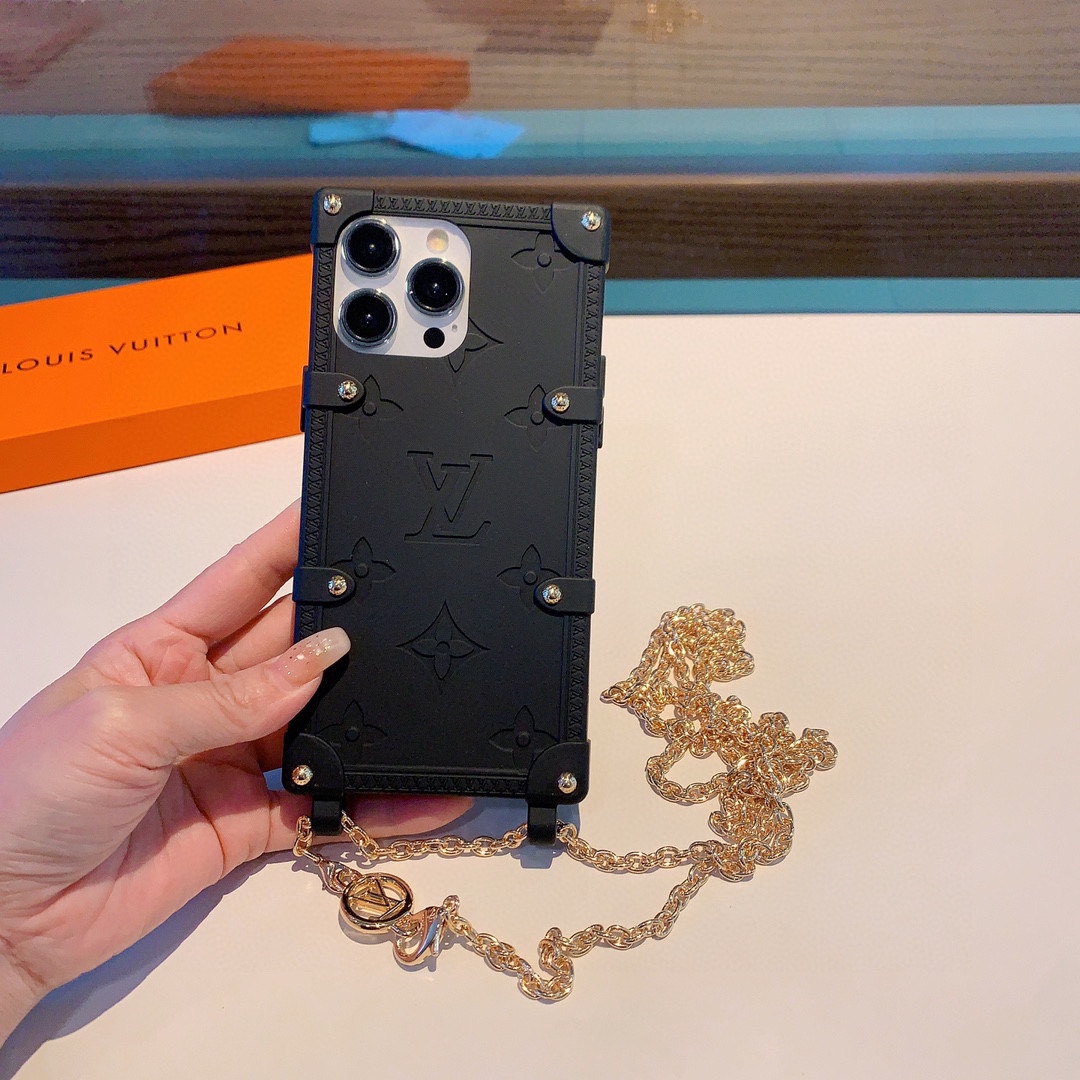 Bagsaaa L0vis Vvtt0n Monogram All Black Phone Case