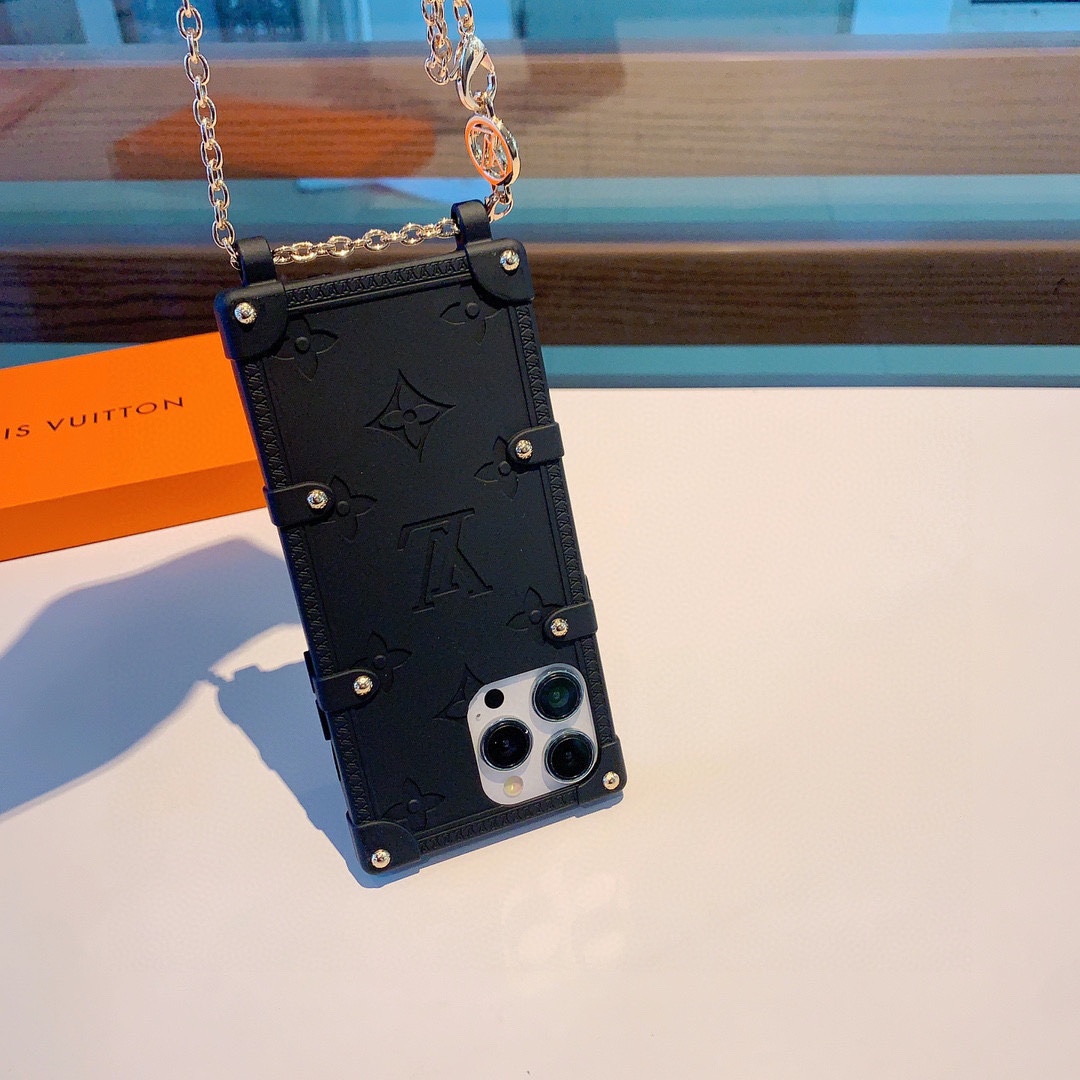 Bagsaaa L0vis Vvtt0n Monogram All Black Phone Case