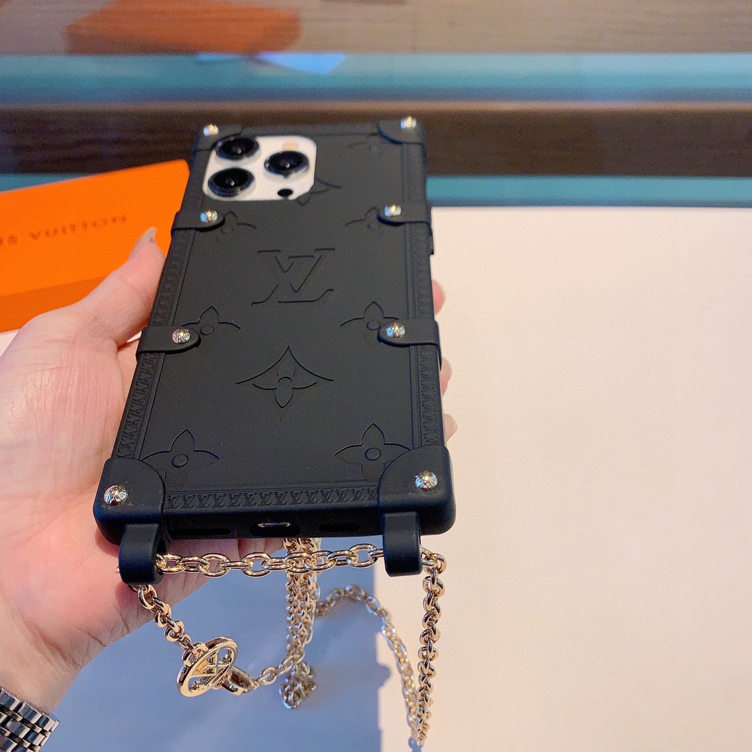 Bagsaaa L0vis Vvtt0n Monogram All Black Phone Case