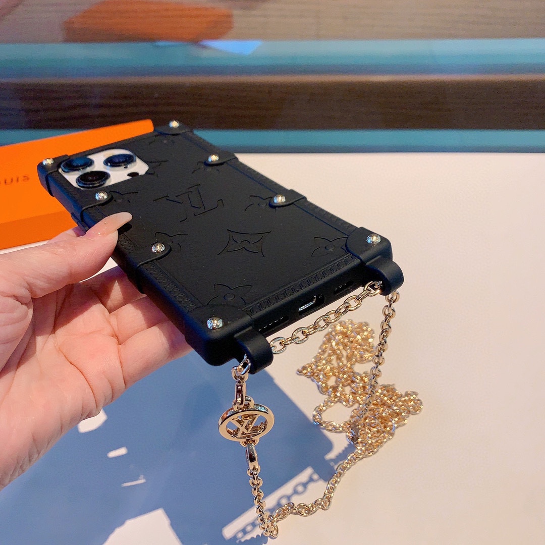 Bagsaaa L0vis Vvtt0n Monogram All Black Phone Case