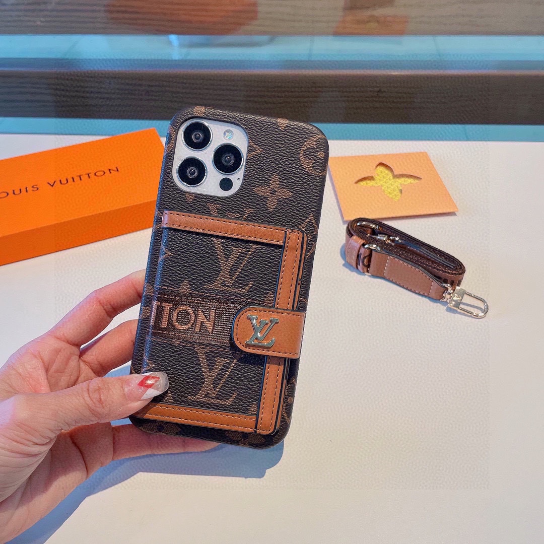 Bagsaaa L0vis Vvtt0n Monogram With Wallet Phone Case