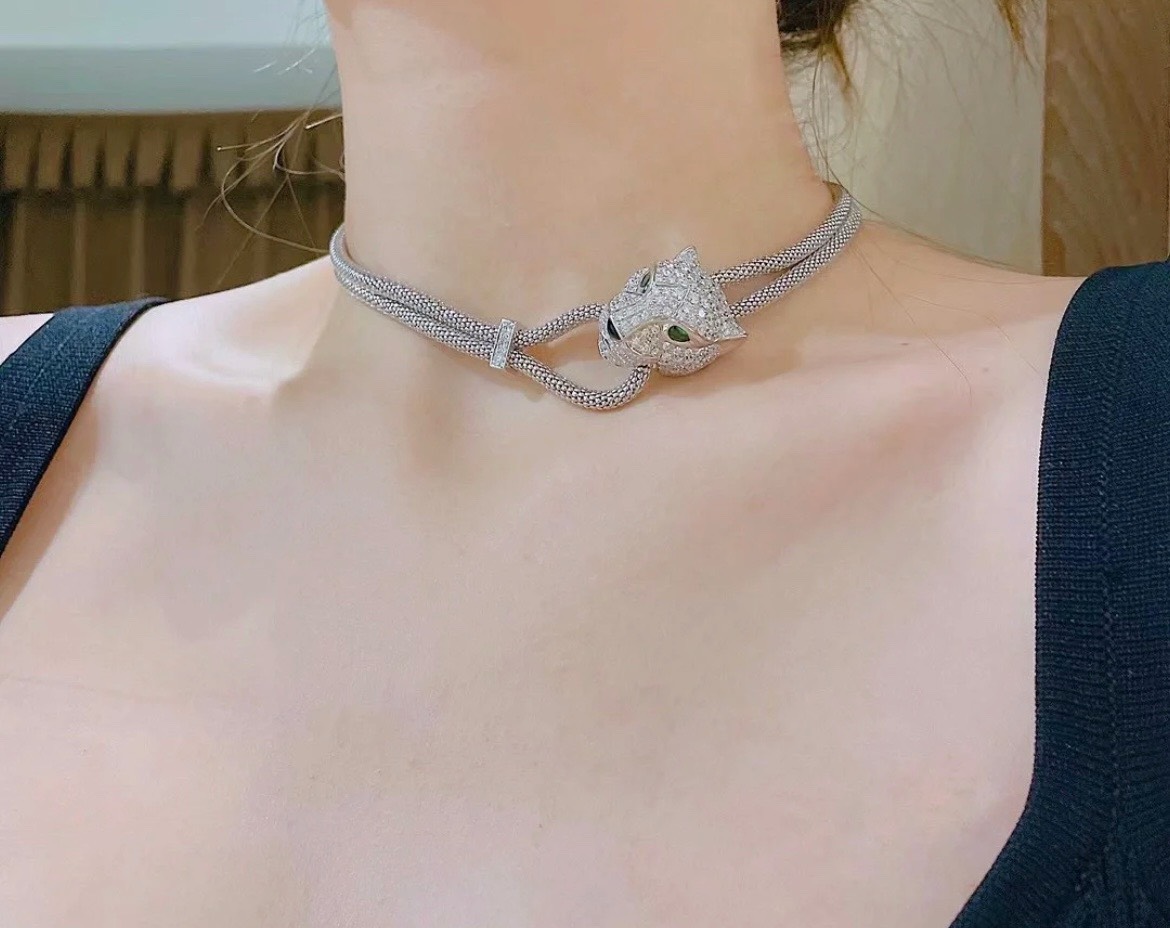 Bagsaaa Ca*t1er Panthere D1am0nd & 18K Necklace