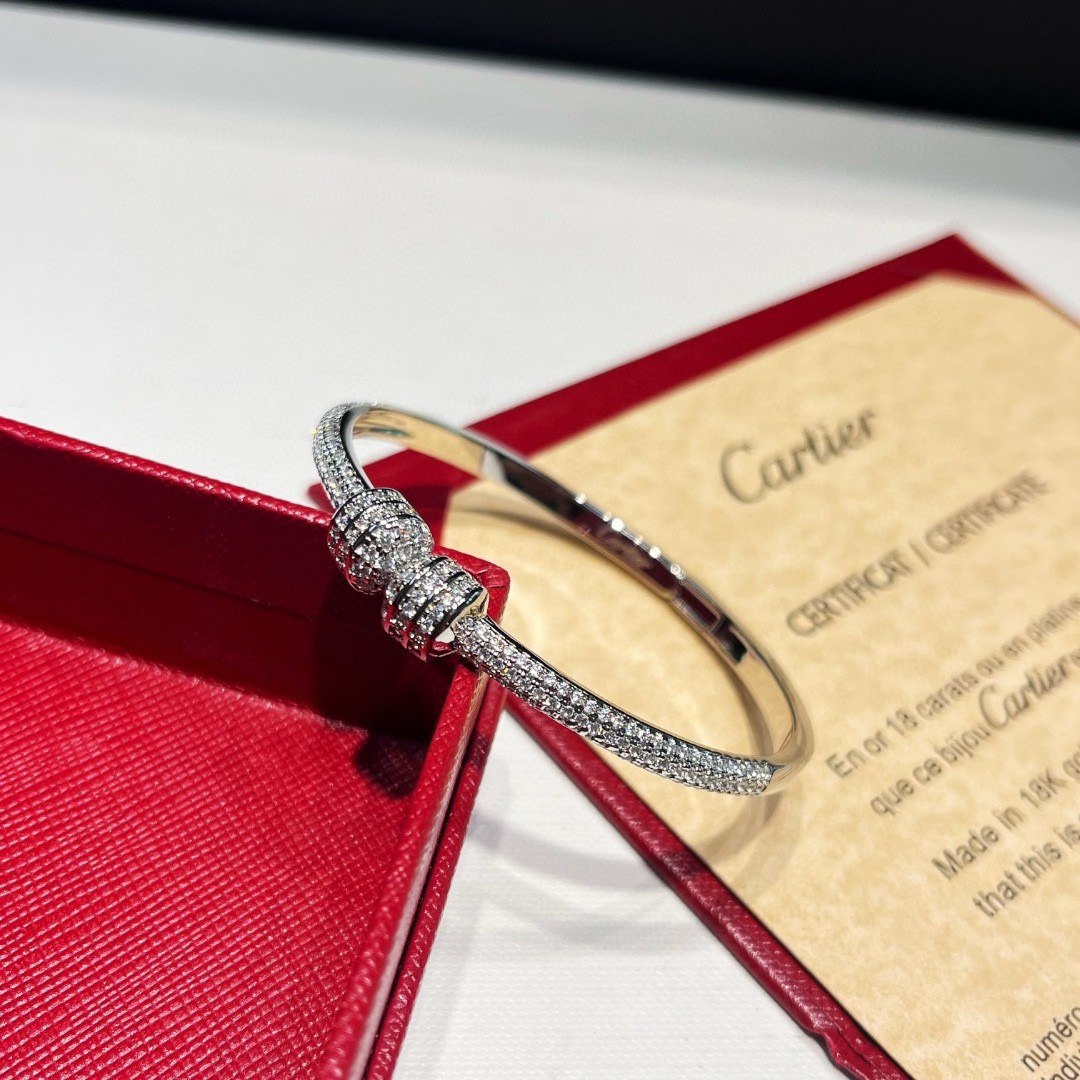 Bagsaaa Ca*t1er D1am0nd Silver Bracele