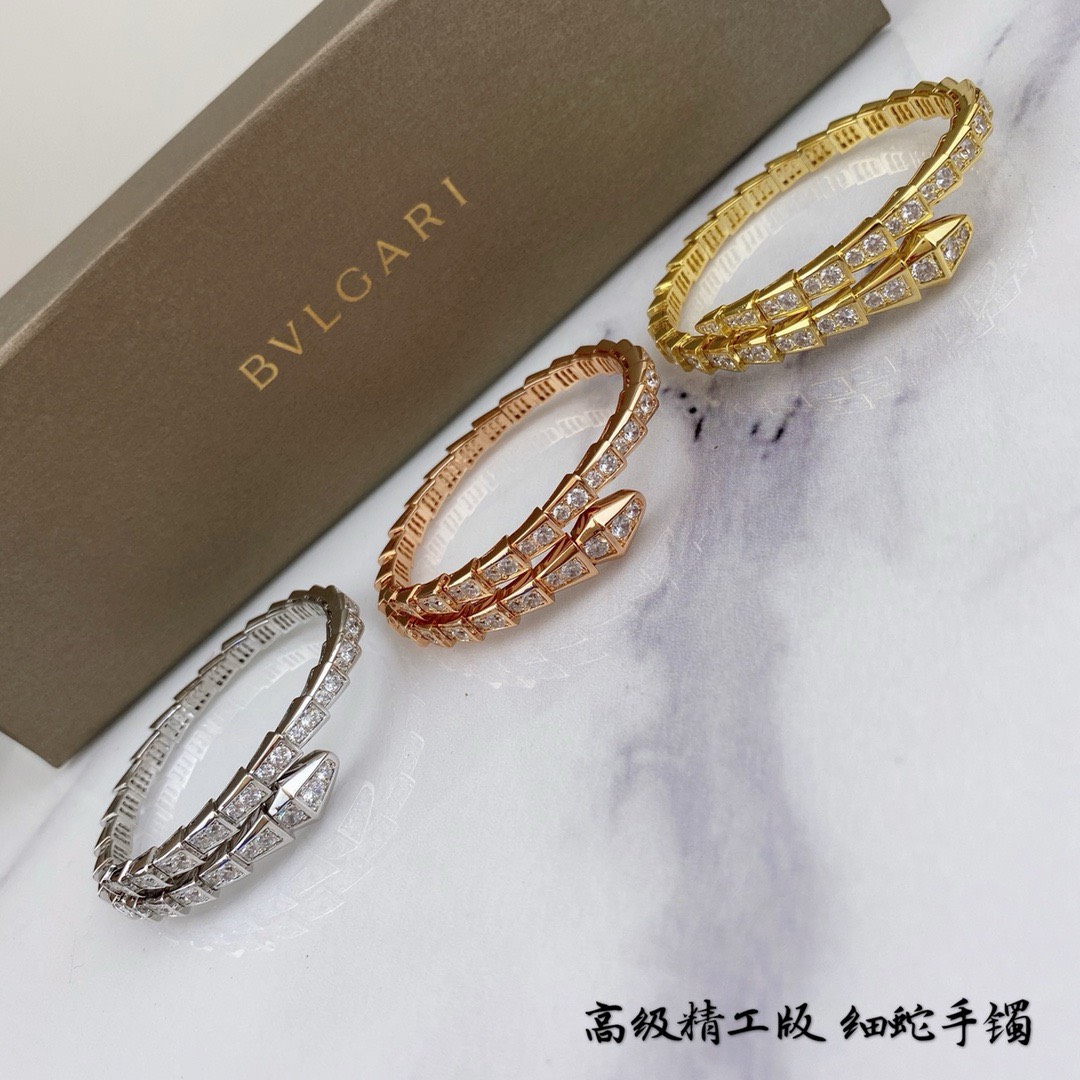Bagsaaa Bv1g*ai Serpenti Viper one-coil bracelet in 18k 