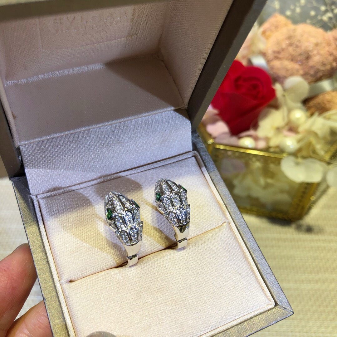 Bagsaaa Bv1g*ai D1am0nd Half Loop Earrings