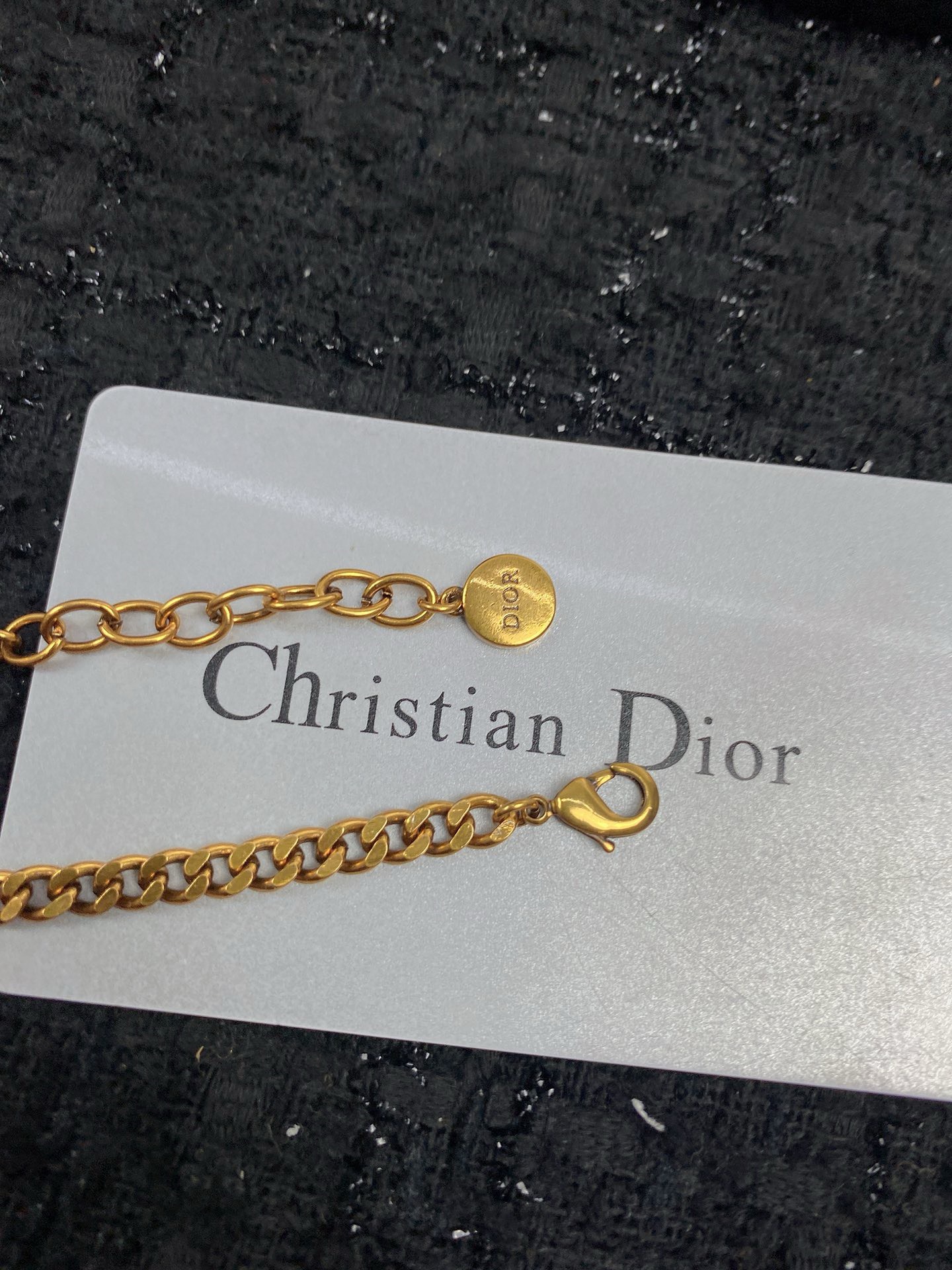 Bagsaaa D10r Gold with Crtystal Necklace