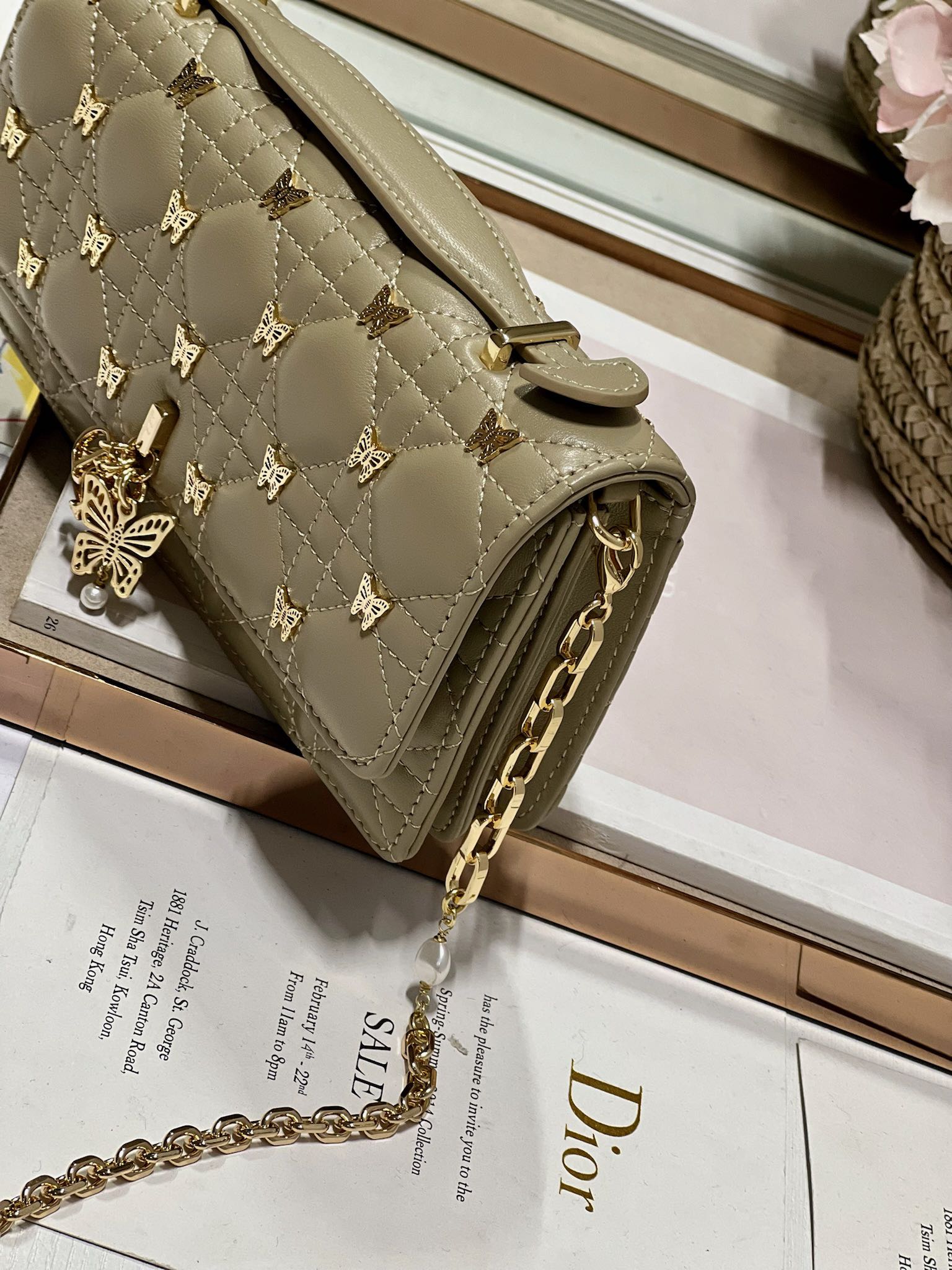 Bagsaaa D10r Miss D10r Taupe Bag - 21 x 11.5 x 4.5cm