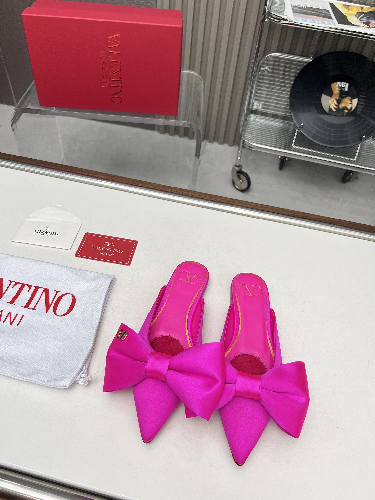 Bagsaaa Va1e*ntin0 Bow Pink Mules