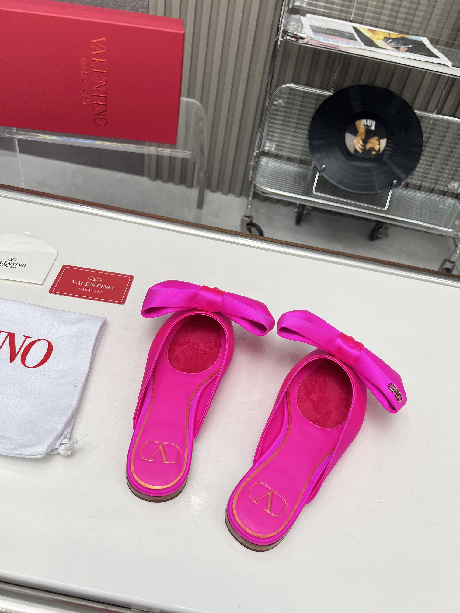 Bagsaaa Va1e*ntin0 Bow Pink Mules