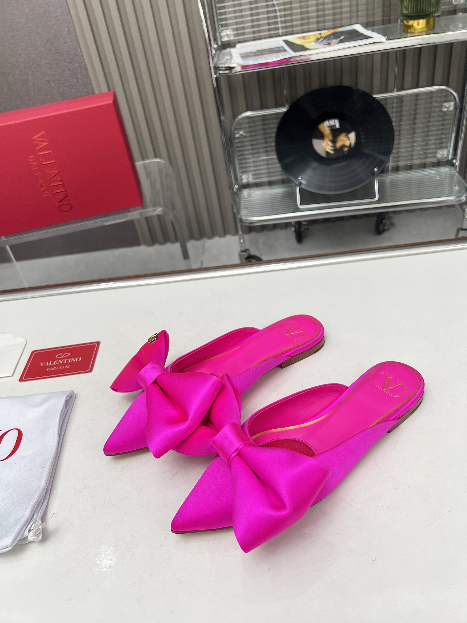Bagsaaa Va1e*ntin0 Bow Pink Mules