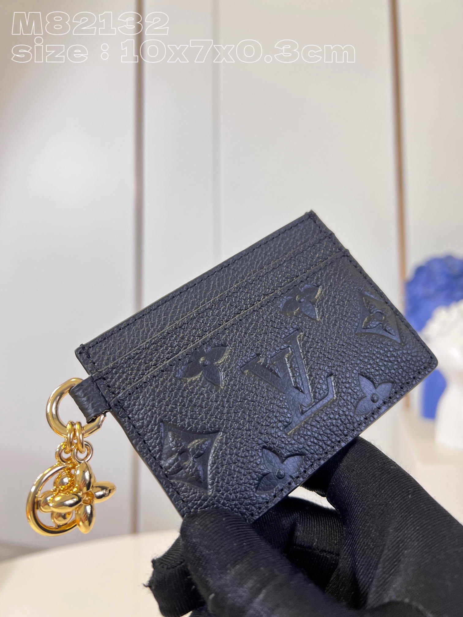 Bagsaaa L0vis Vvtt0n Charms Monogram Empreinte Black Card Holder
