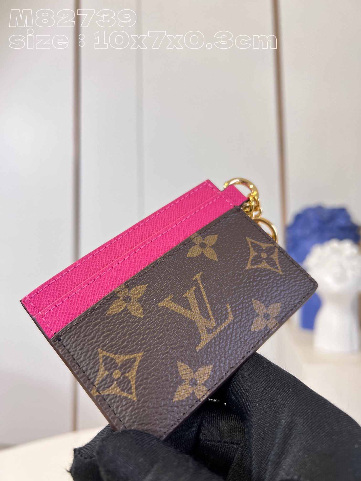 Bagsaaa L0vis Vvtt0n Charms Monogram Canvas Pink Card Holder
