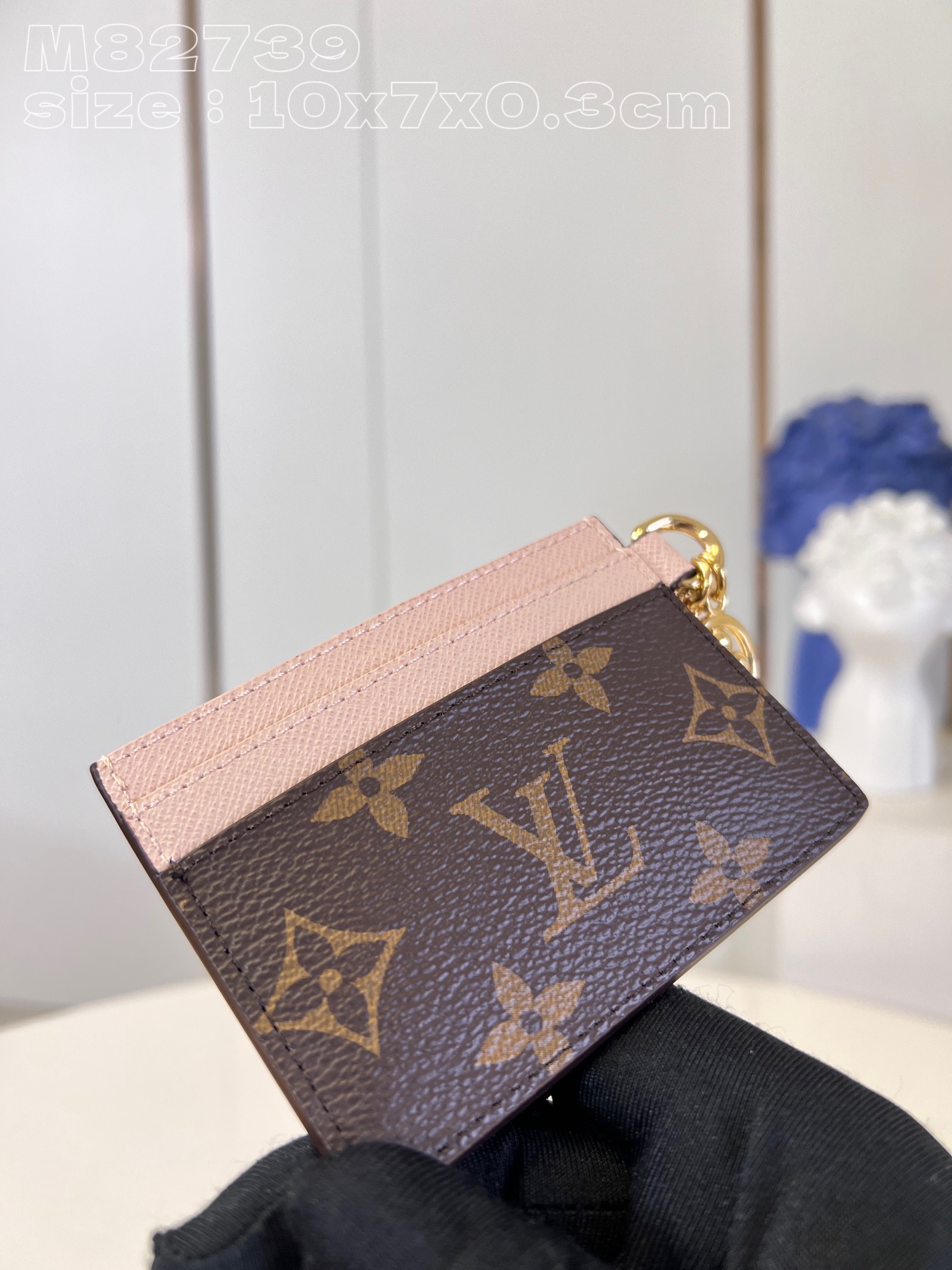 Bagsaaa L0vis Vvtt0n Charms Monogram Canvas Light Pink Card Holder