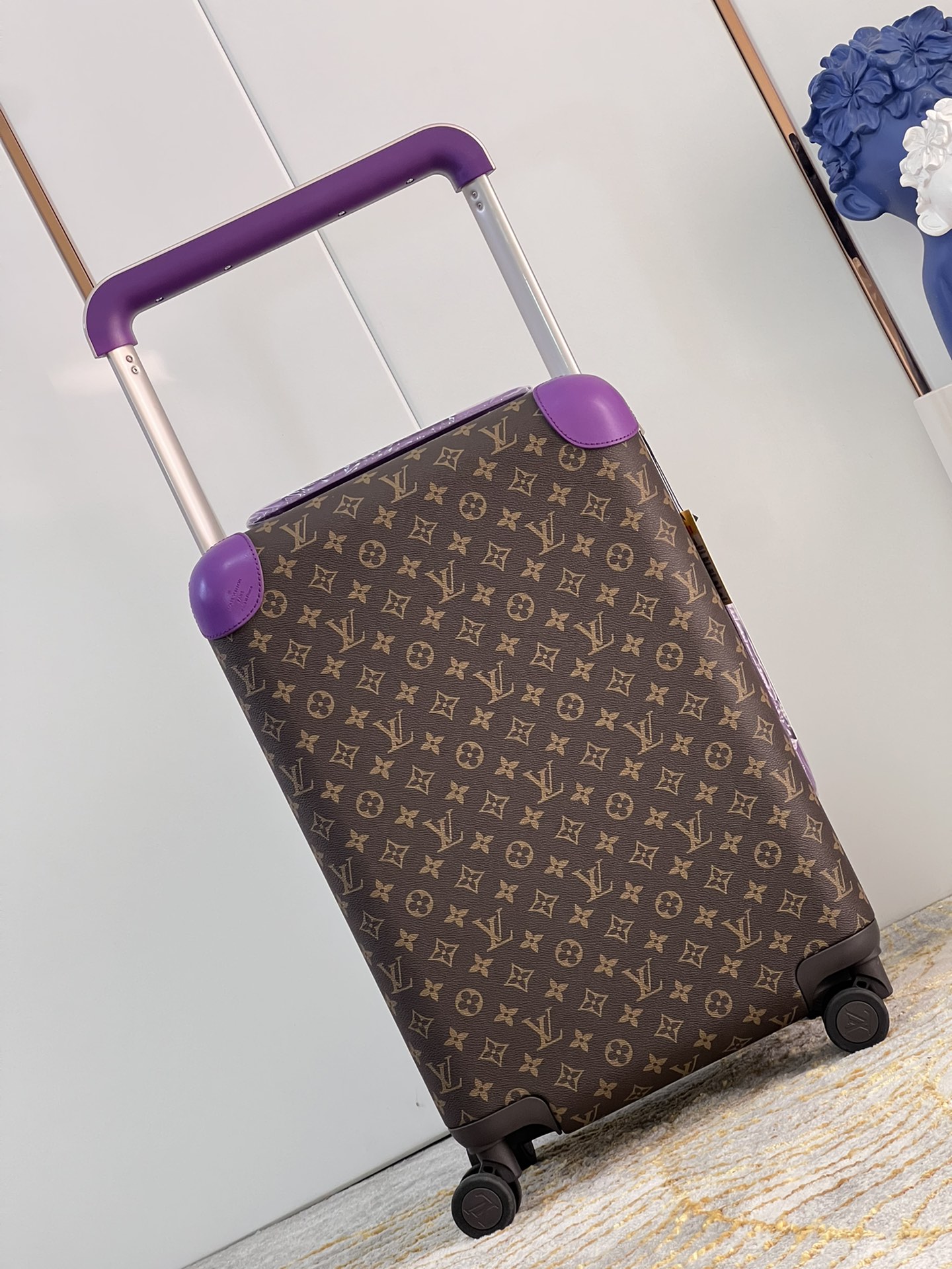 Bagsaaa L0vis Vvtt0n Monogram canvas Rolling Luggage Purple - 35*23*53CM