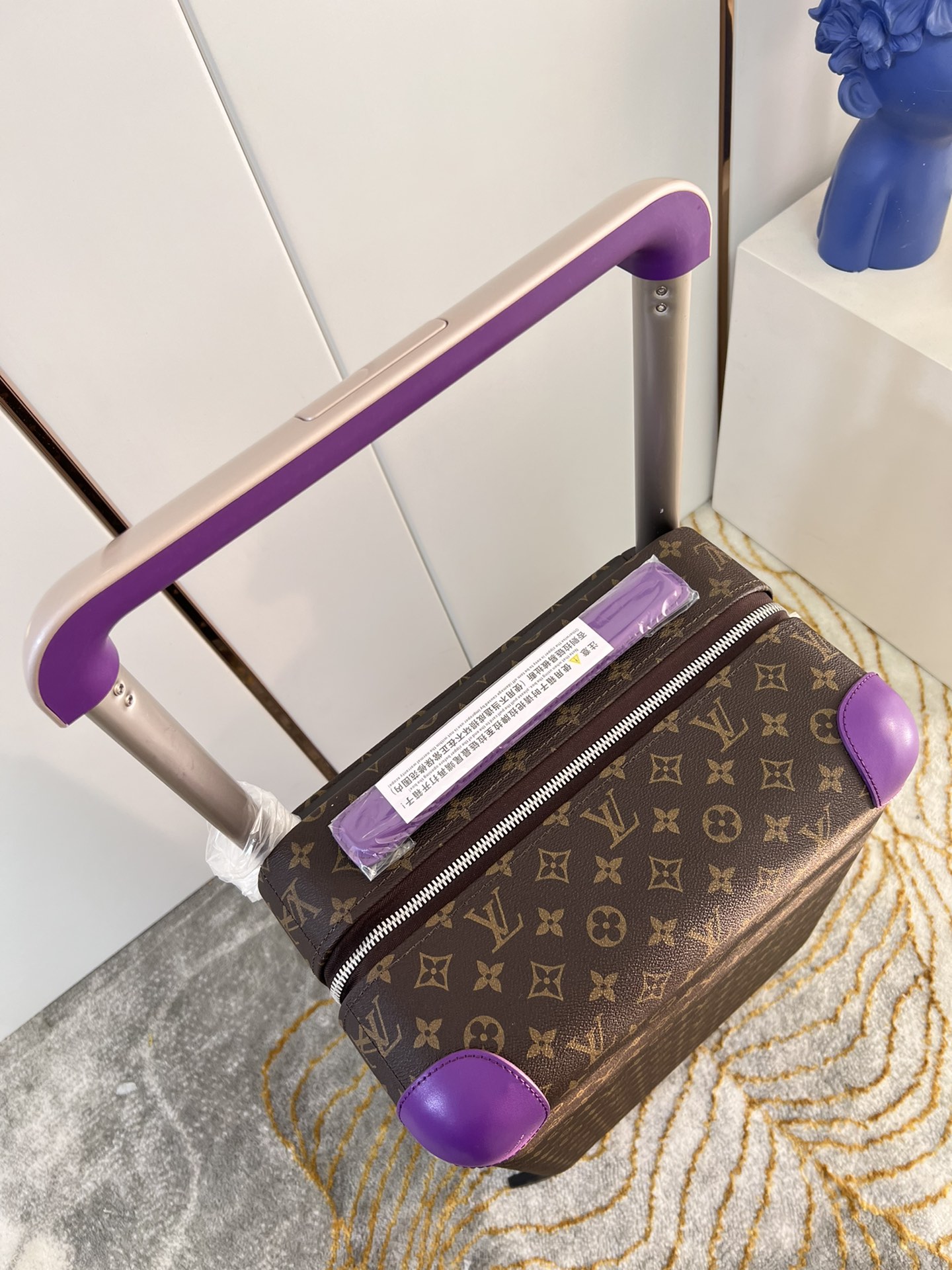 Bagsaaa L0vis Vvtt0n Monogram canvas Rolling Luggage Purple - 35*23*53CM