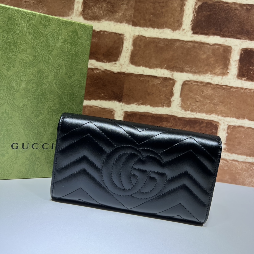 Bagsaaa Gvc*1 Marmont Long Wallet in black - 19*10.5*3CM